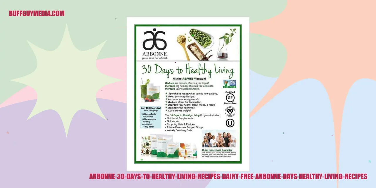 Arbonne 30 Days to Healthy Living Recipes - Dairy-Free