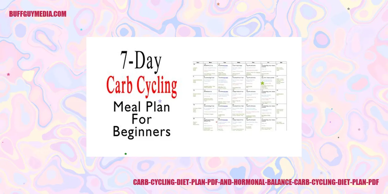 Carb Cycling Diet Plan PDF and Hormonal Balance image