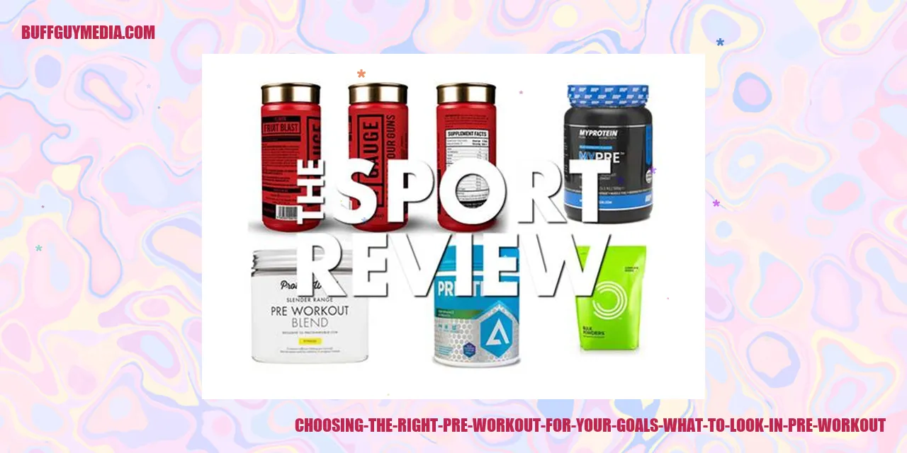 Image: Choosing the Right Pre Workout for Your Goals