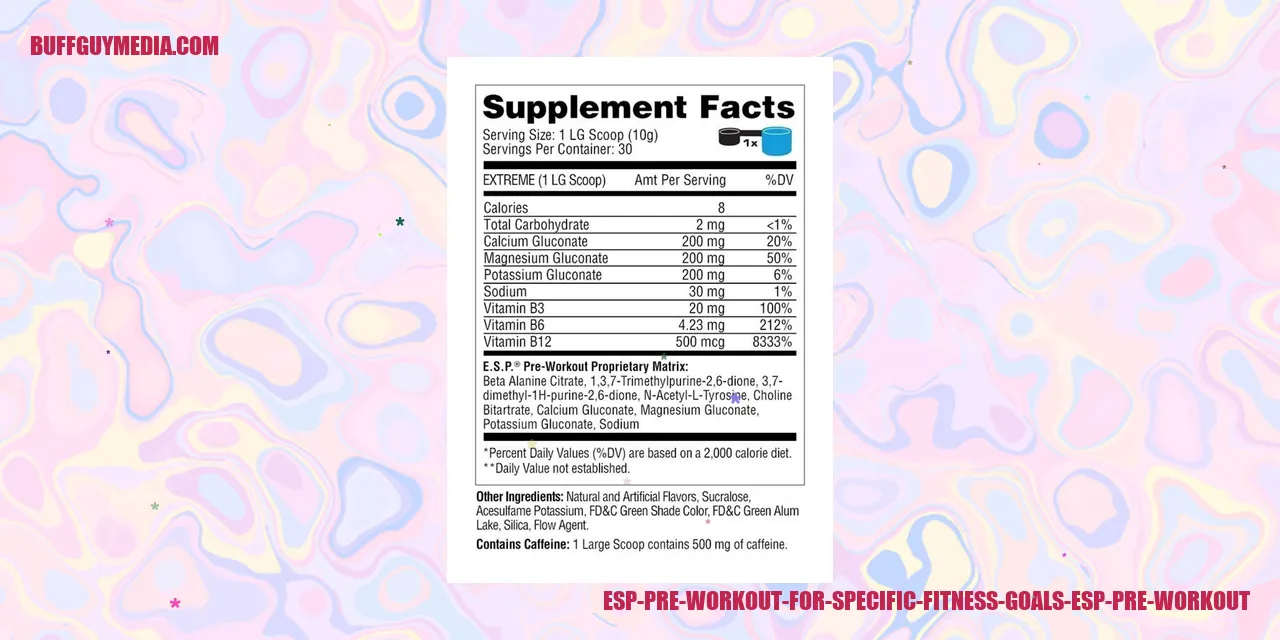 ESP Pre Workout for specific fitness goals - ESP Pre Workout