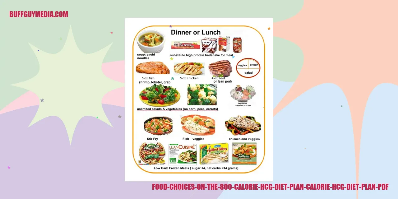 Food Choices on the 800 Calorie HCG Diet Plan