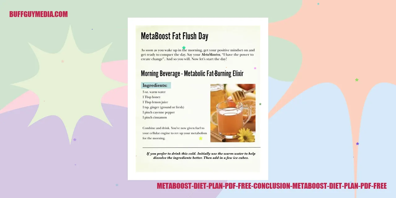 Metaboost Diet Plan PDF Free Conclusion