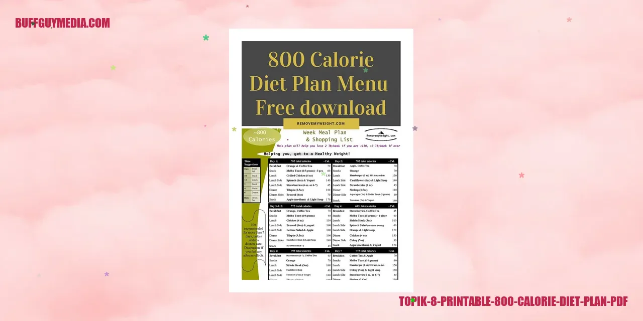 Illustration of Topik 8: Printable 800 Calorie Diet Plan PDF